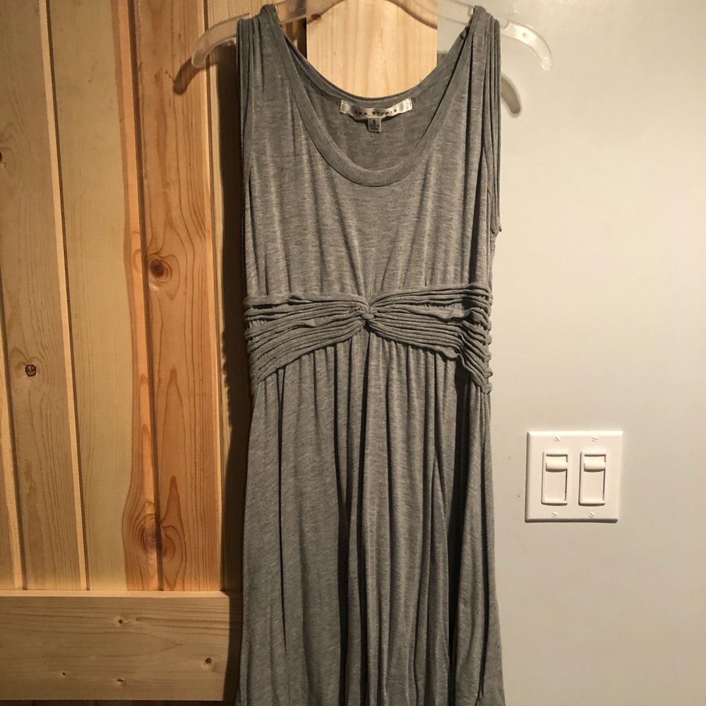 Women’s gray knit swing dress. Just above knee.